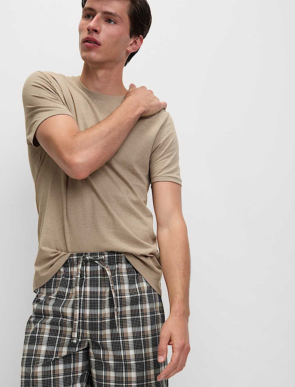 Pure Cotton Neutral Checked Pyjama Set