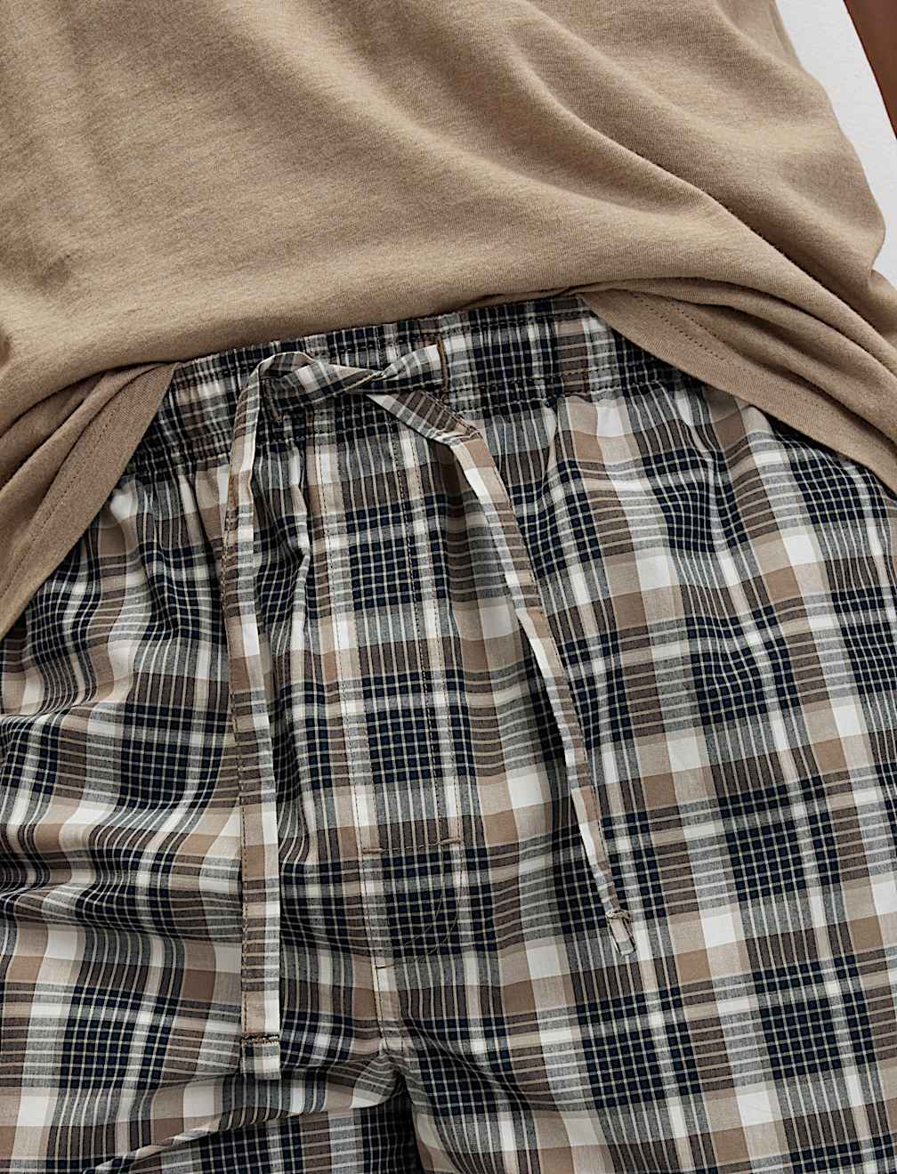 Pure Cotton Neutral Checked Pyjama Set