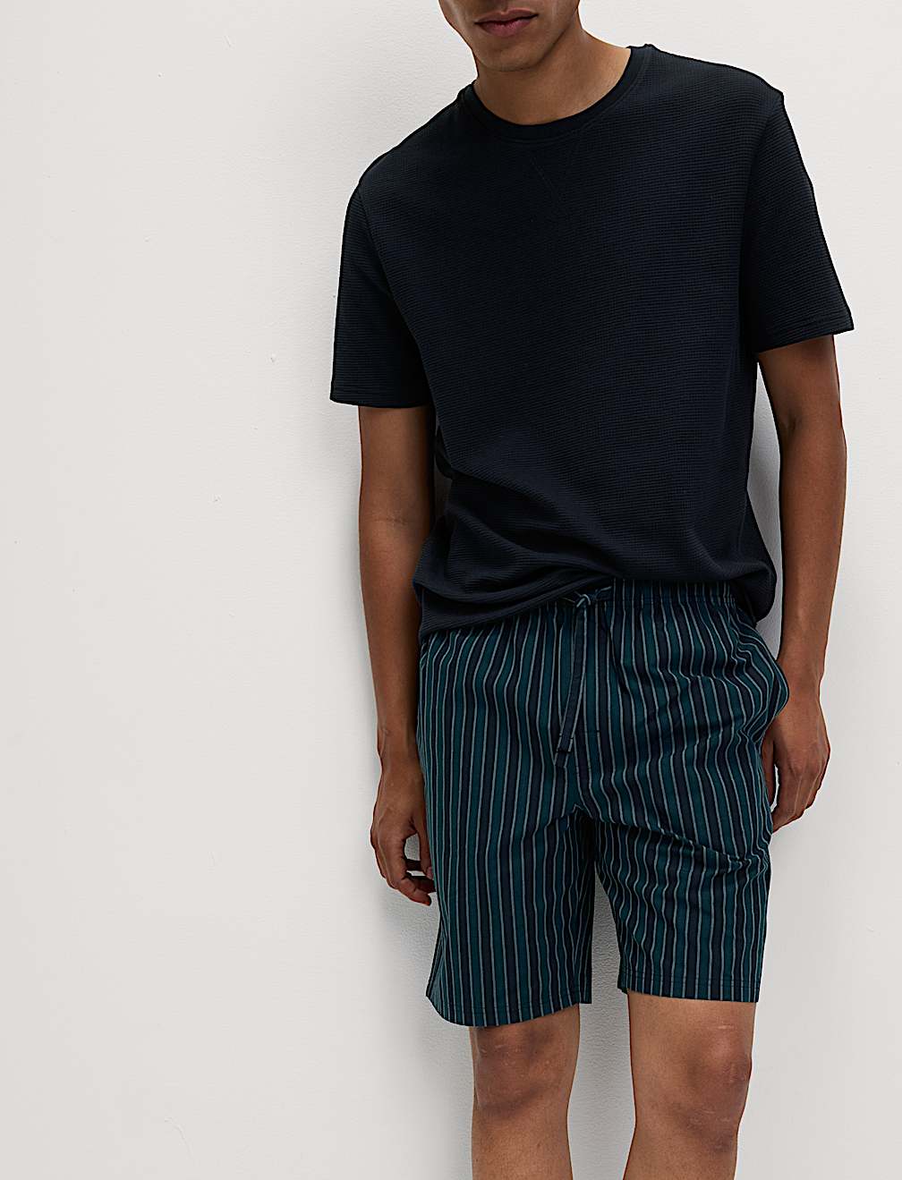 Pure Cotton Waffle Striped Pyjama Set