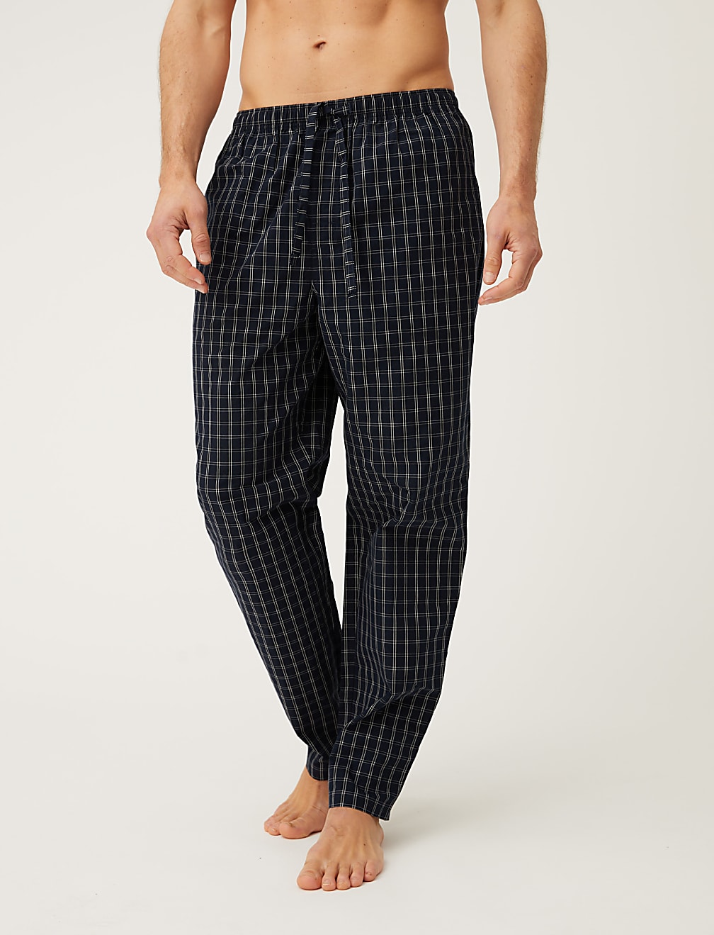 2pk Pure Cotton Checked Pyjama Bottoms