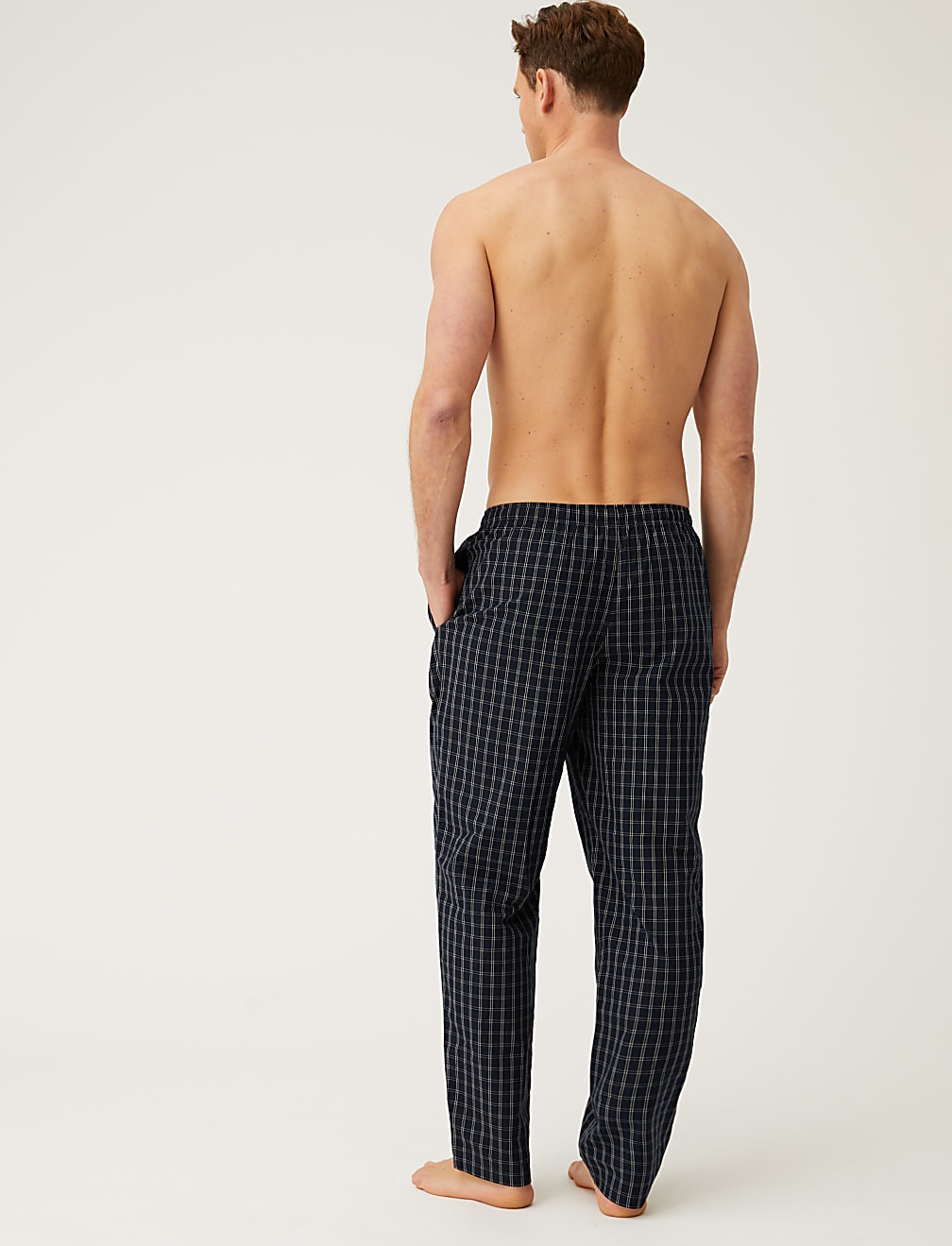 2pk Pure Cotton Checked Pyjama Bottoms