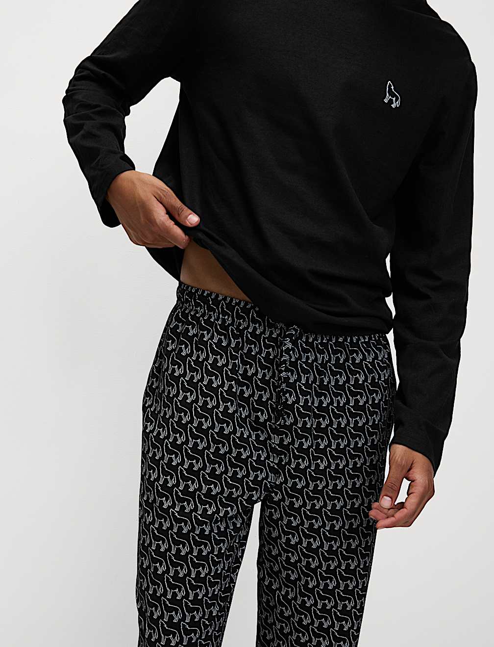 Pure Cotton Wolf Print Pyjama Set