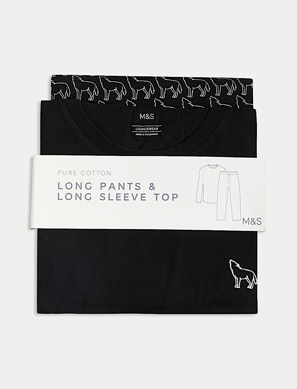 Pure Cotton Wolf Print Pyjama Set