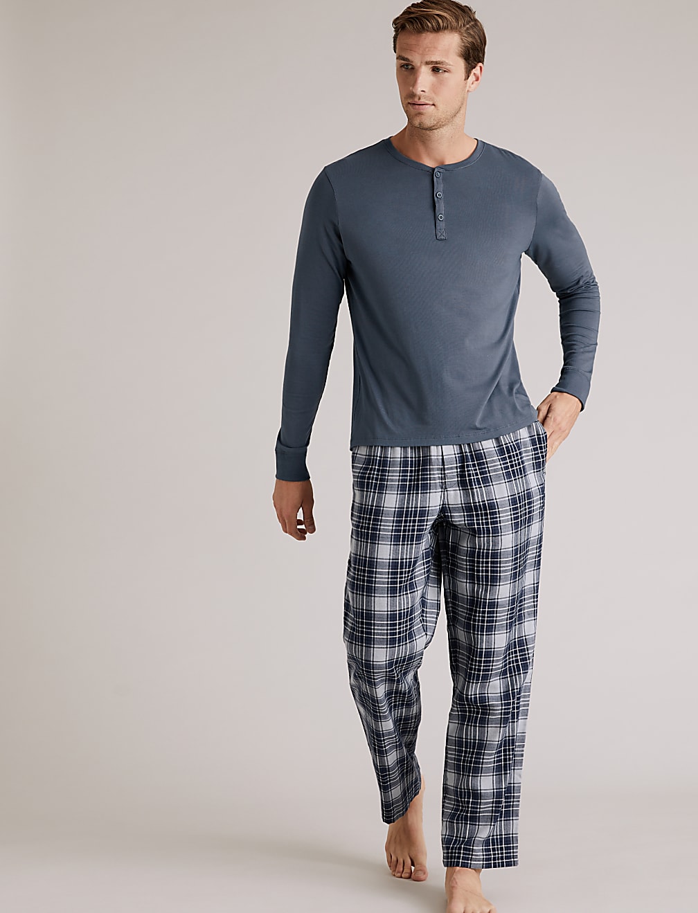 Premium Cotton Henley Pyjama Top