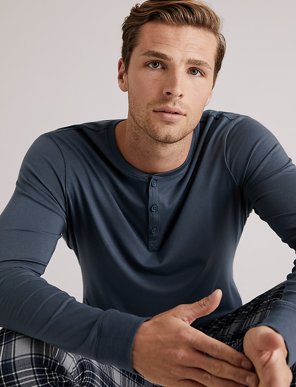 Premium Cotton Henley Pyjama Top