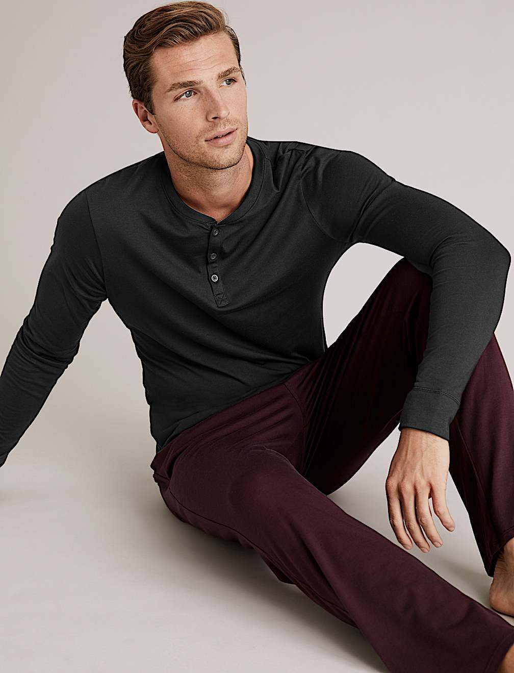Premium Cotton Henley Pyjama Top