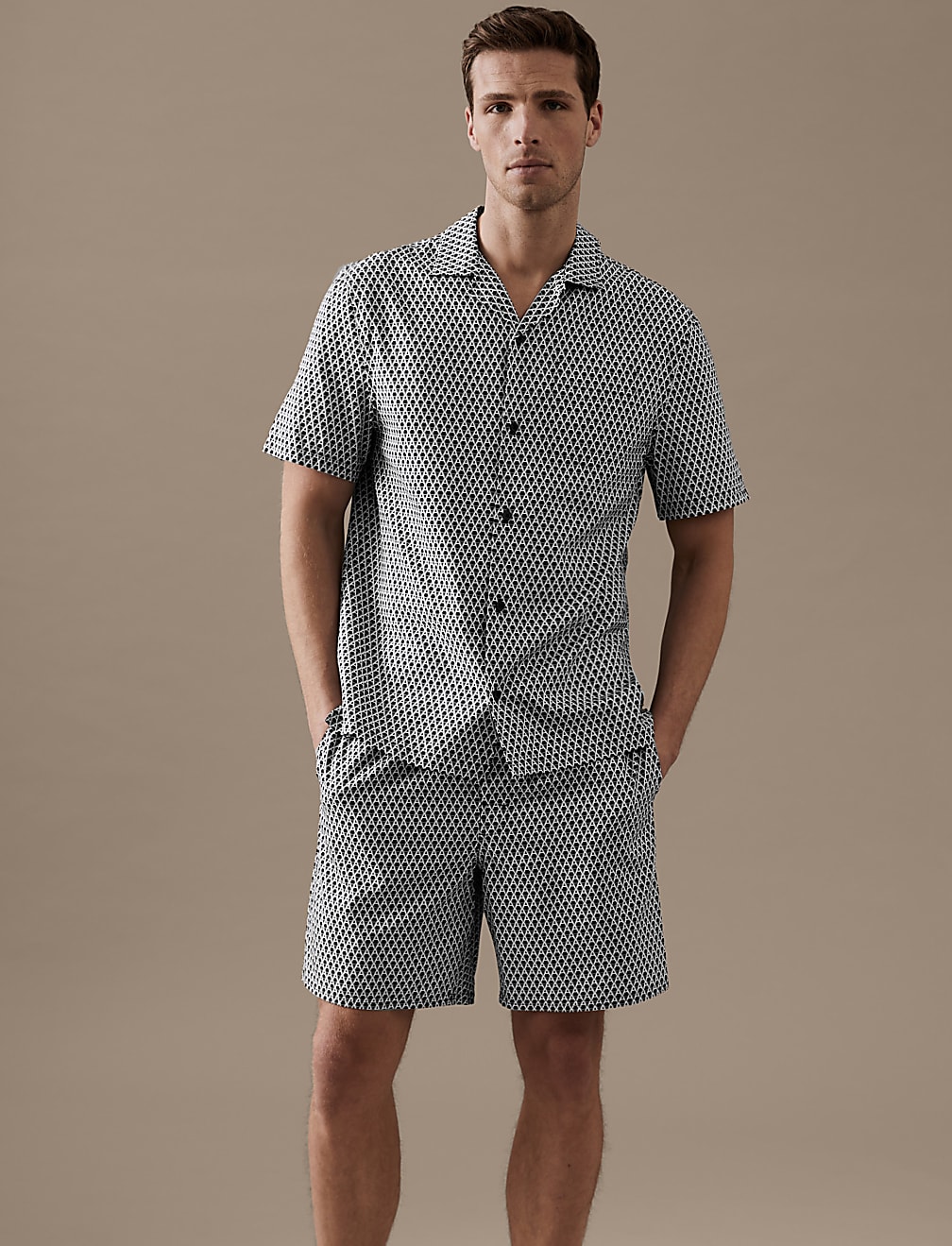 Cotton Rich A Print Pyjama Shorts