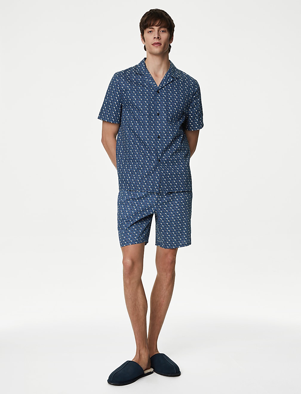 Cotton Rich Geometric Print Pyjama Top