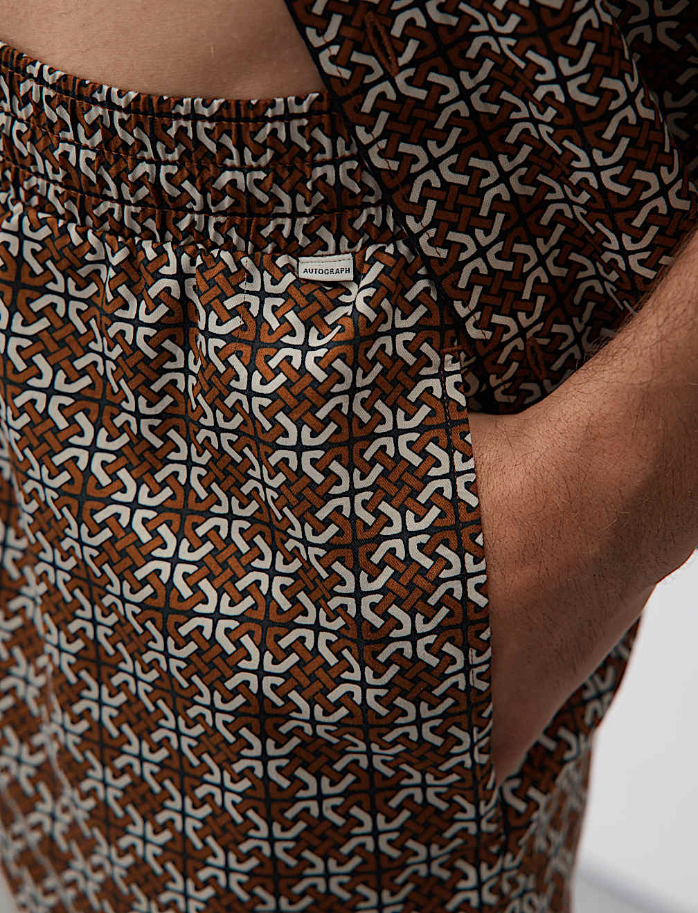 Cotton Rich Geometric Print Pyjama Shorts