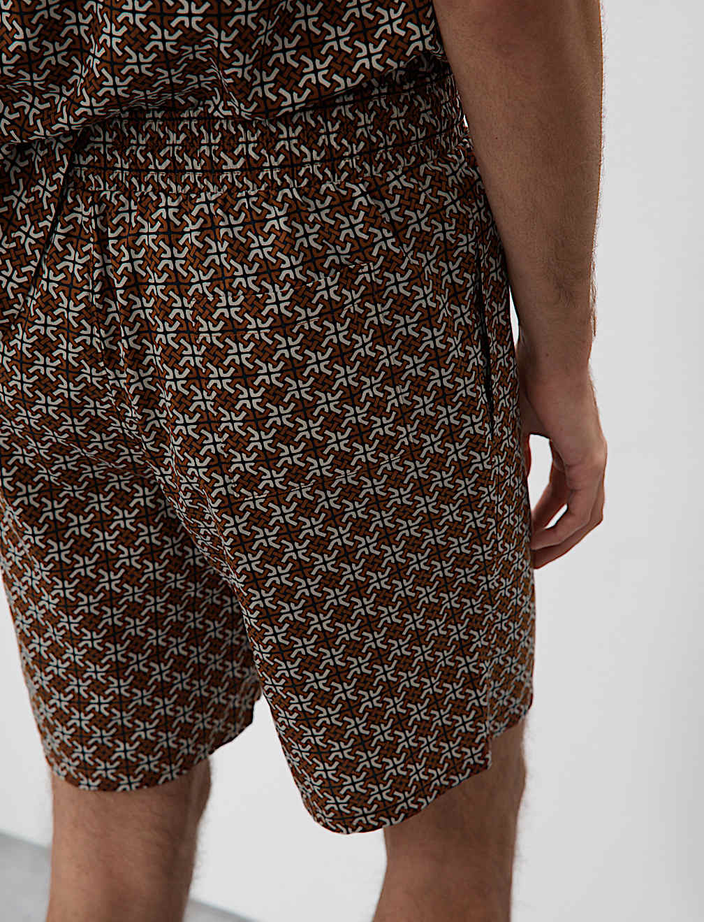 Cotton Rich Geometric Print Pyjama Shorts
