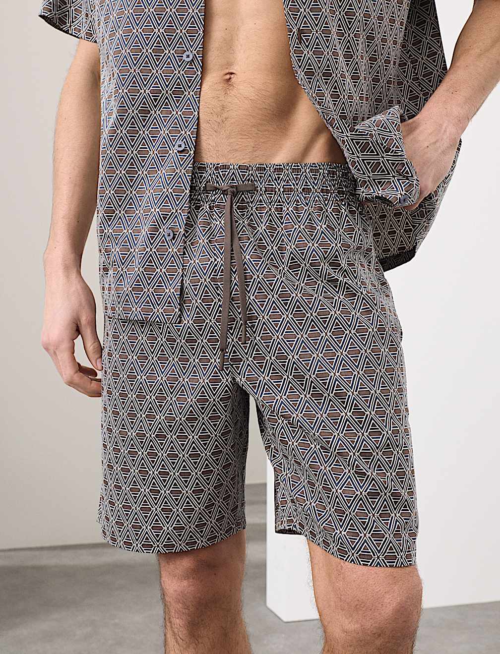 Cotton Rich Printed Pyjama Shorts