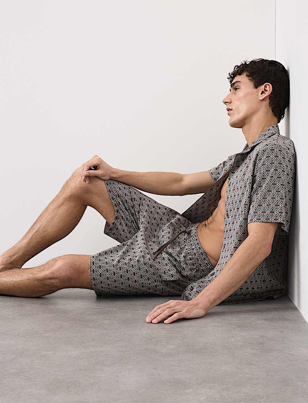 Cotton Rich Printed Pyjama Shorts