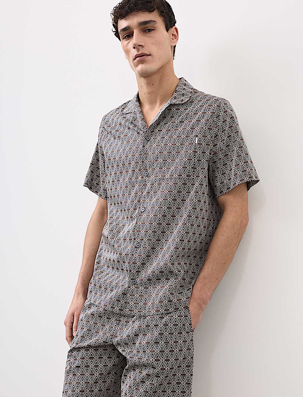 Cotton Rich Printed Pyjama Top