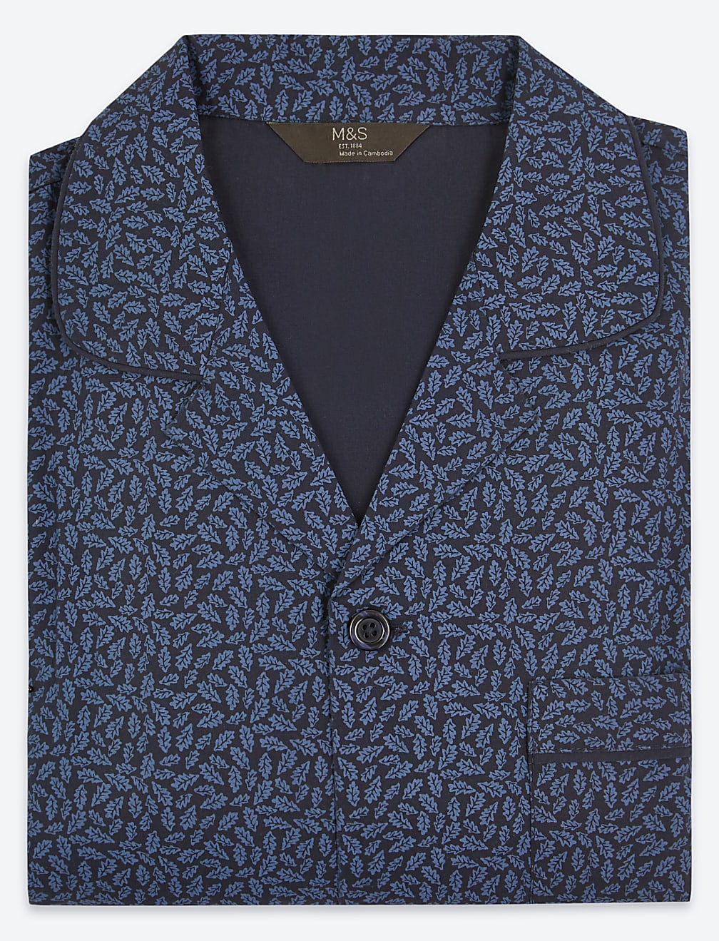 Cotton Blend Leaf Print Pyjama Set