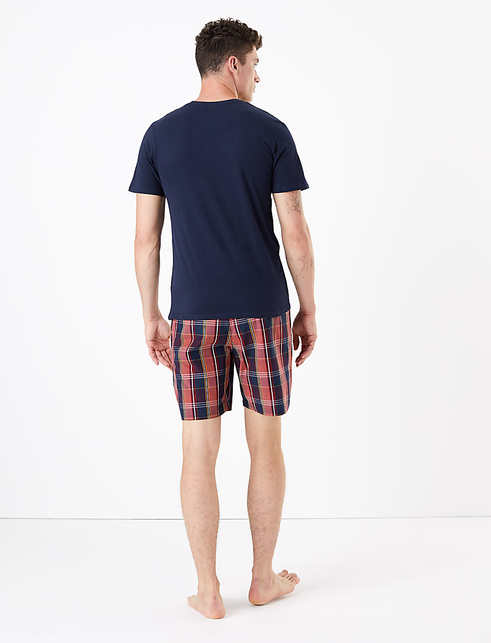 Pure Cotton Checked Pyjama Shorts Set