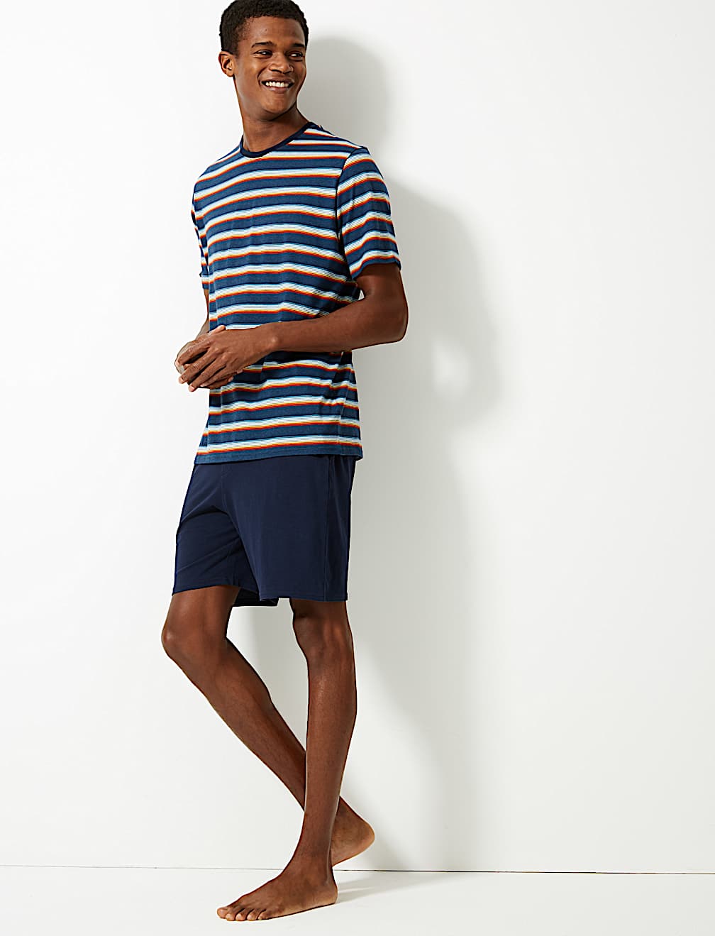 Pure Cotton Striped Pyjama Shorts Set