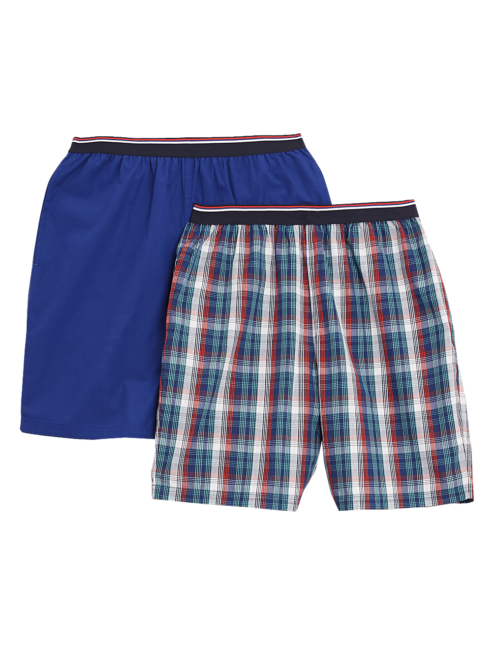 2 Pack Pure Cotton Checked Pyjama Shorts