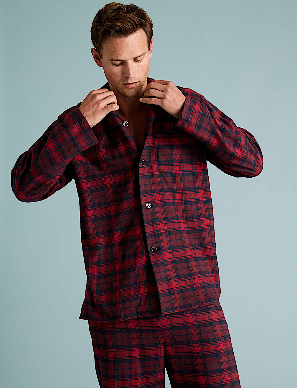 Brushed Cotton Checked Pyjama Set