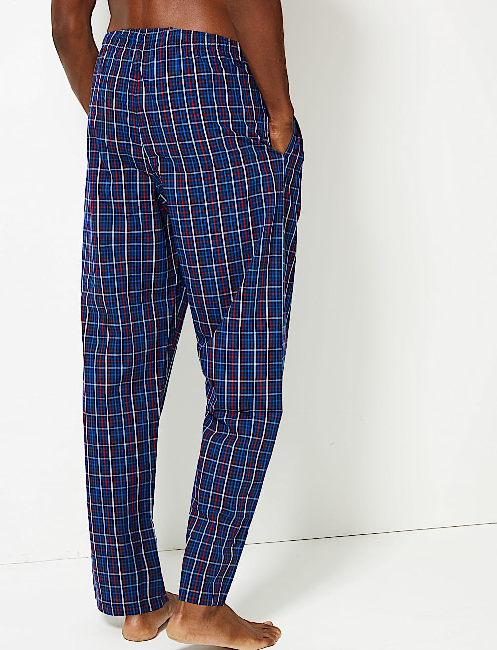 2 Pack Pure Cotton Checked Long Pyjama Bottoms