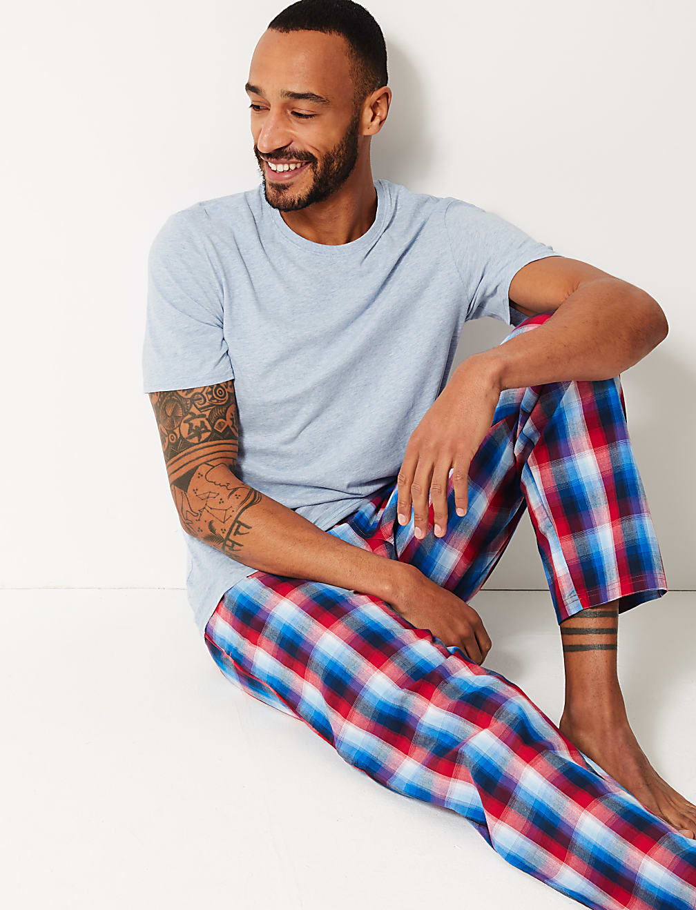 Pure Cotton Checked Pyjama Set