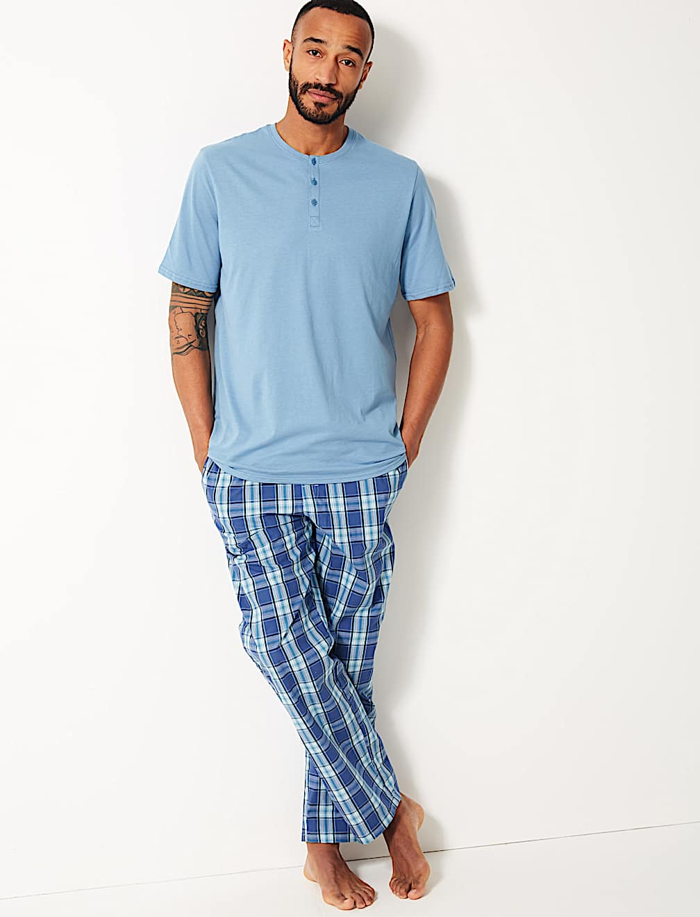 Pure Cotton Checked Pyjama Set