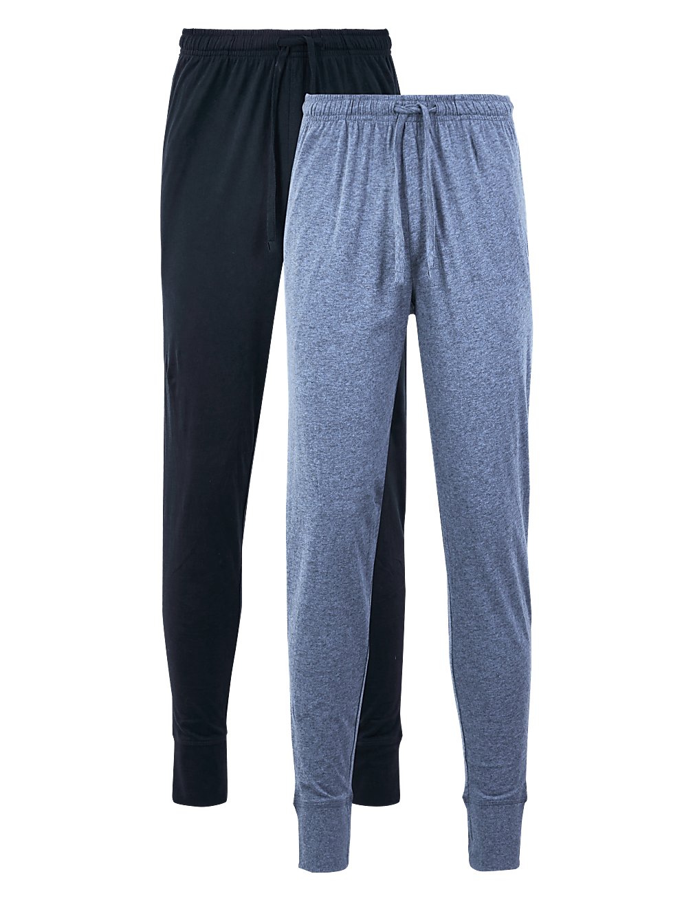 2 Pack Pure Cotton Cuffed Pyjama Bottoms