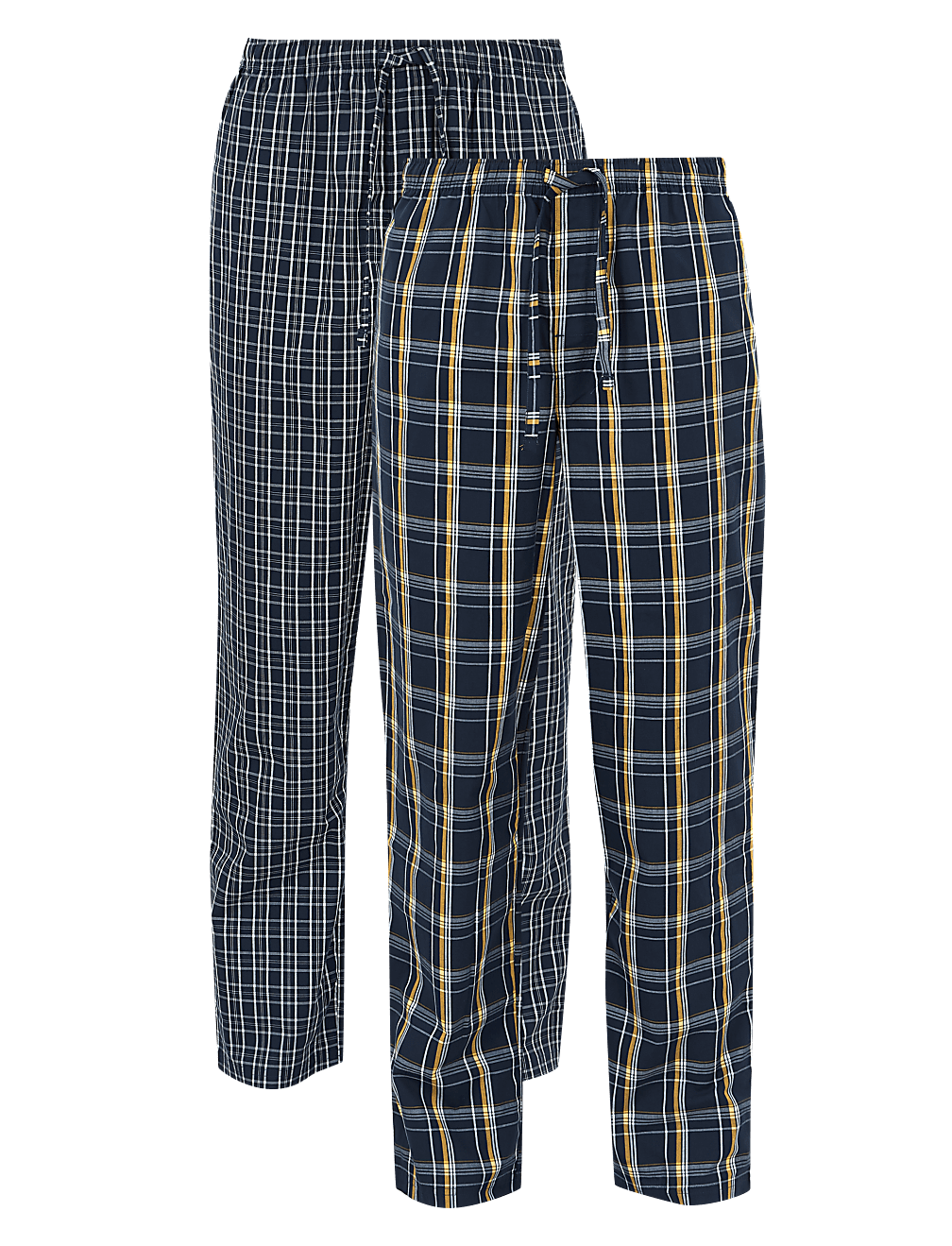 2 Pack Cotton Checked Pyjama Bottoms