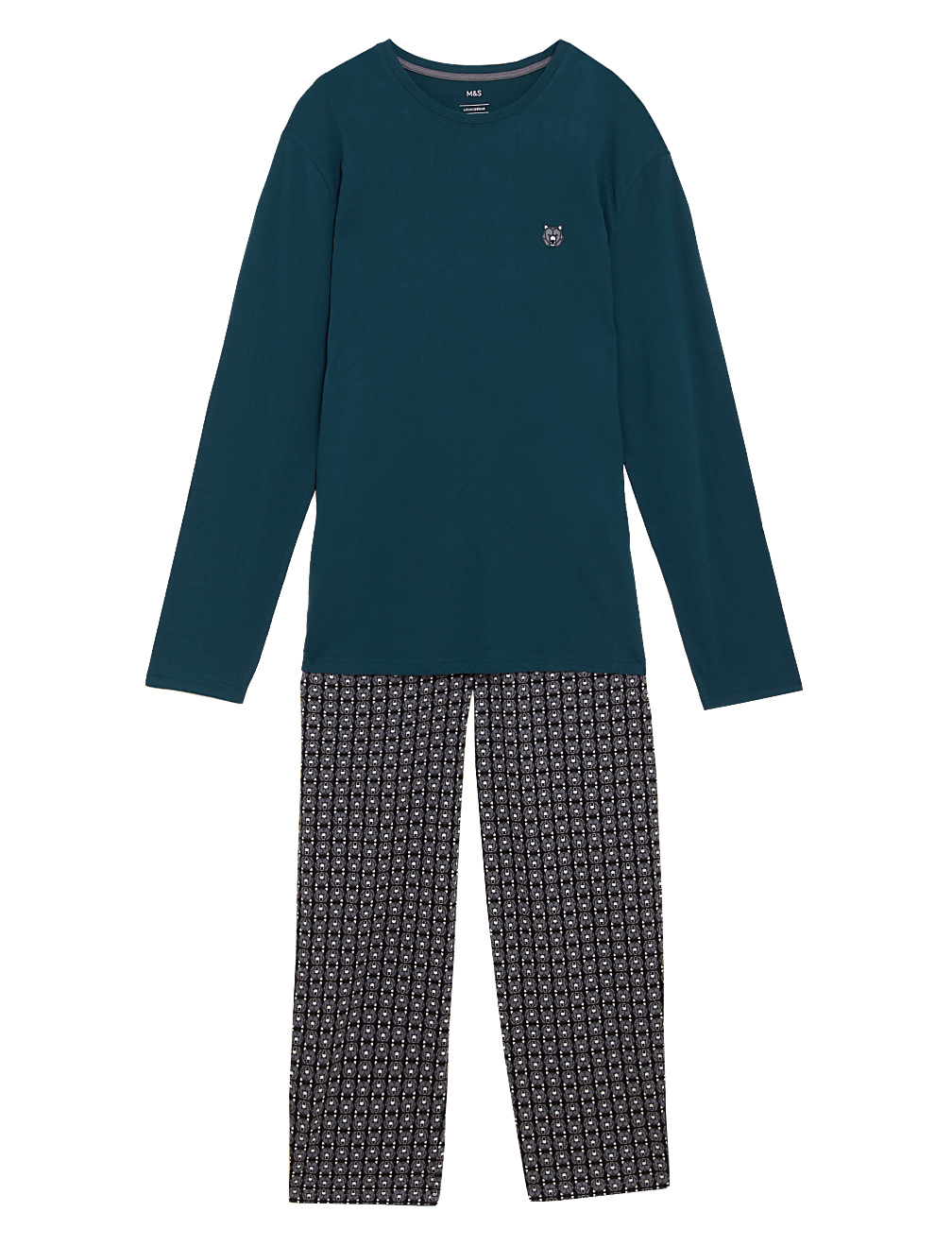 Pure Cotton Bear Print Pyjama Set