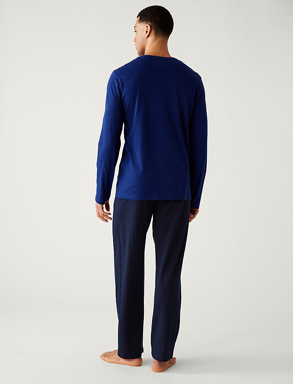 Pure Cotton Striped Crew Neck Pyjama Set