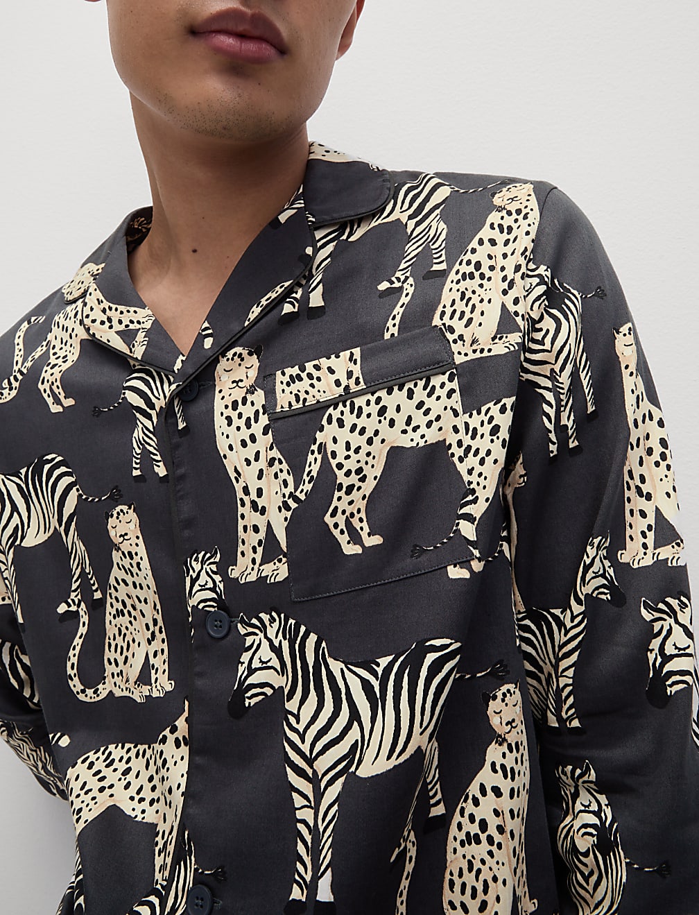 Men's Zebra & Cheetah Family Christmas Pyjama Set