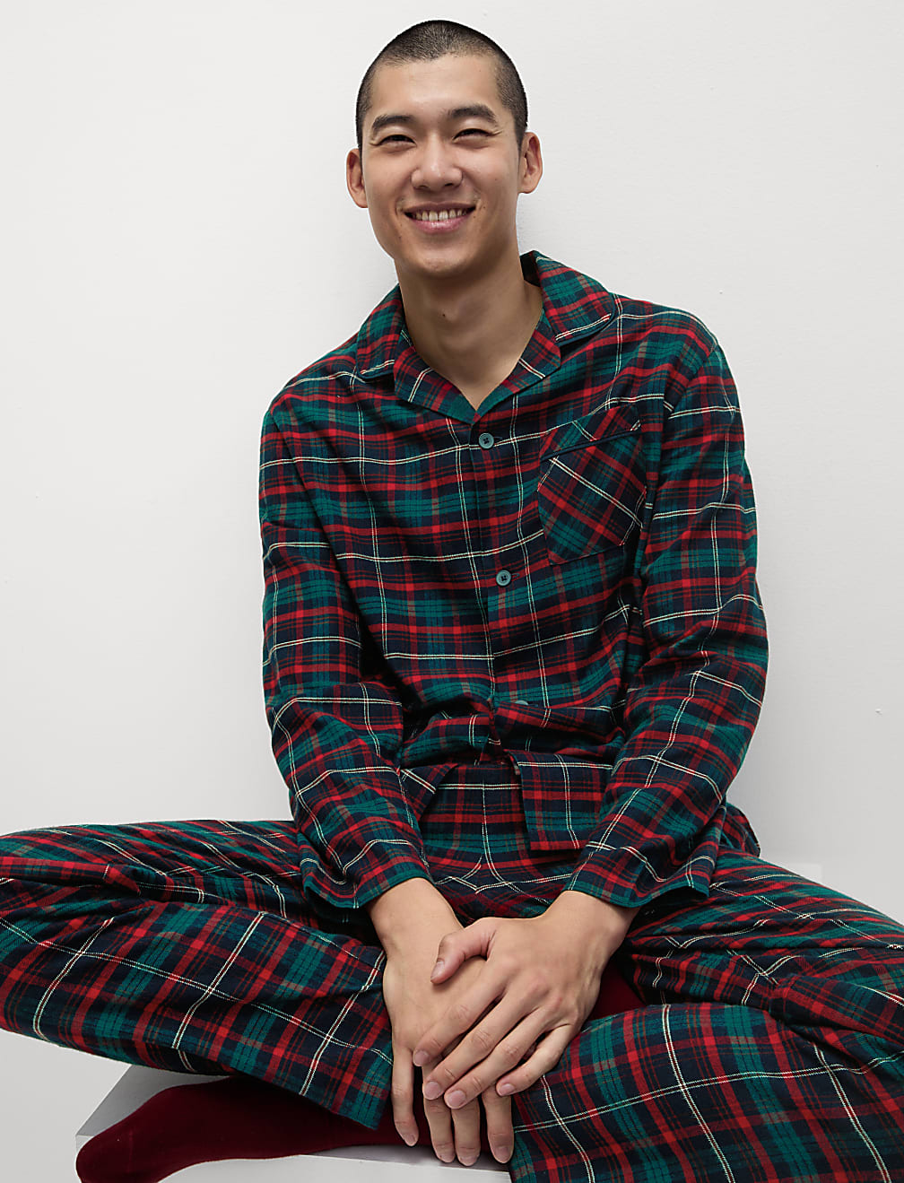 Men's Classic Checked Family Christmas Pyjama Set