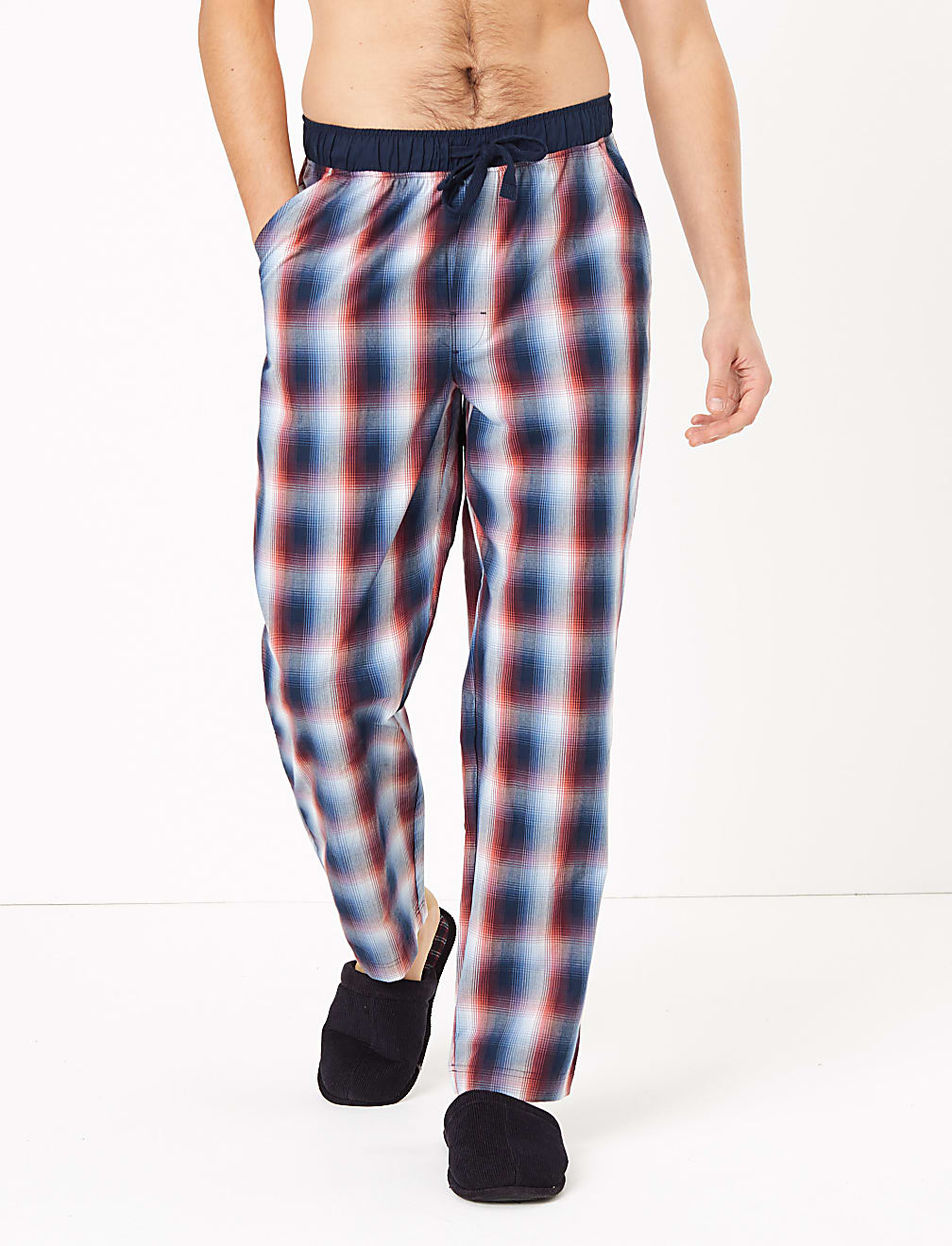 Pure Cotton Checked Pyjama Bottoms