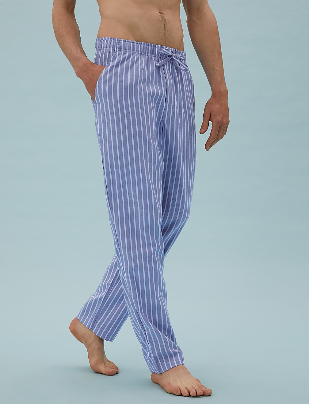 Cotton Striped Loungewear Bottoms