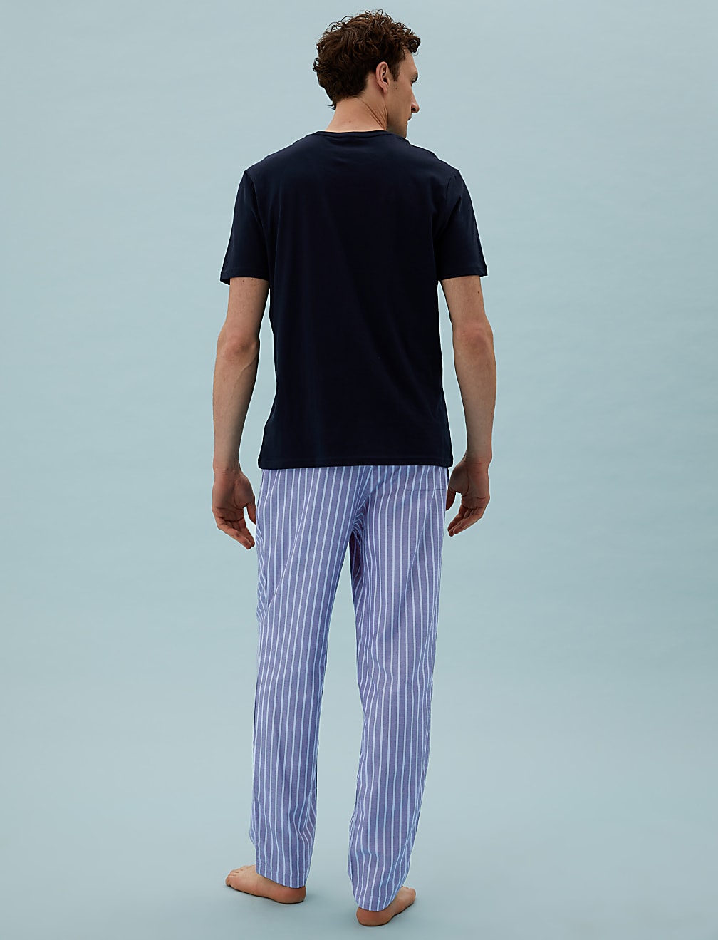 Cotton Striped Loungewear Bottoms