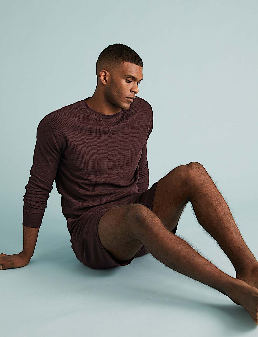 Cotton Supersoft Waffle Lounge Sweatshirt