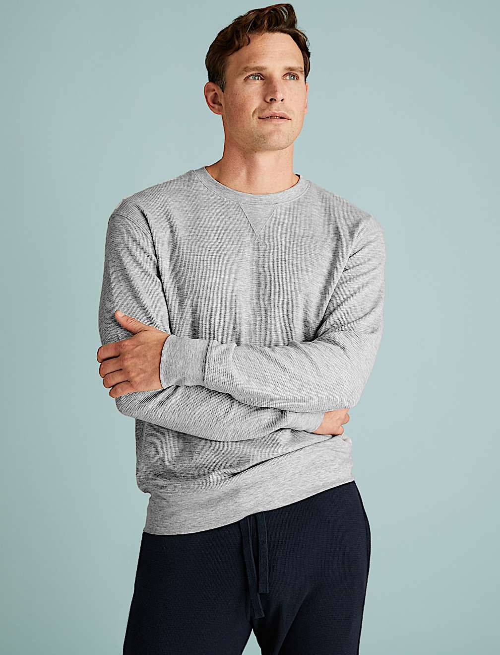 Cotton Supersoft Waffle Lounge Sweatshirt