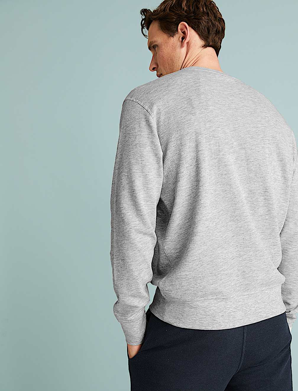 Cotton Supersoft Waffle Lounge Sweatshirt