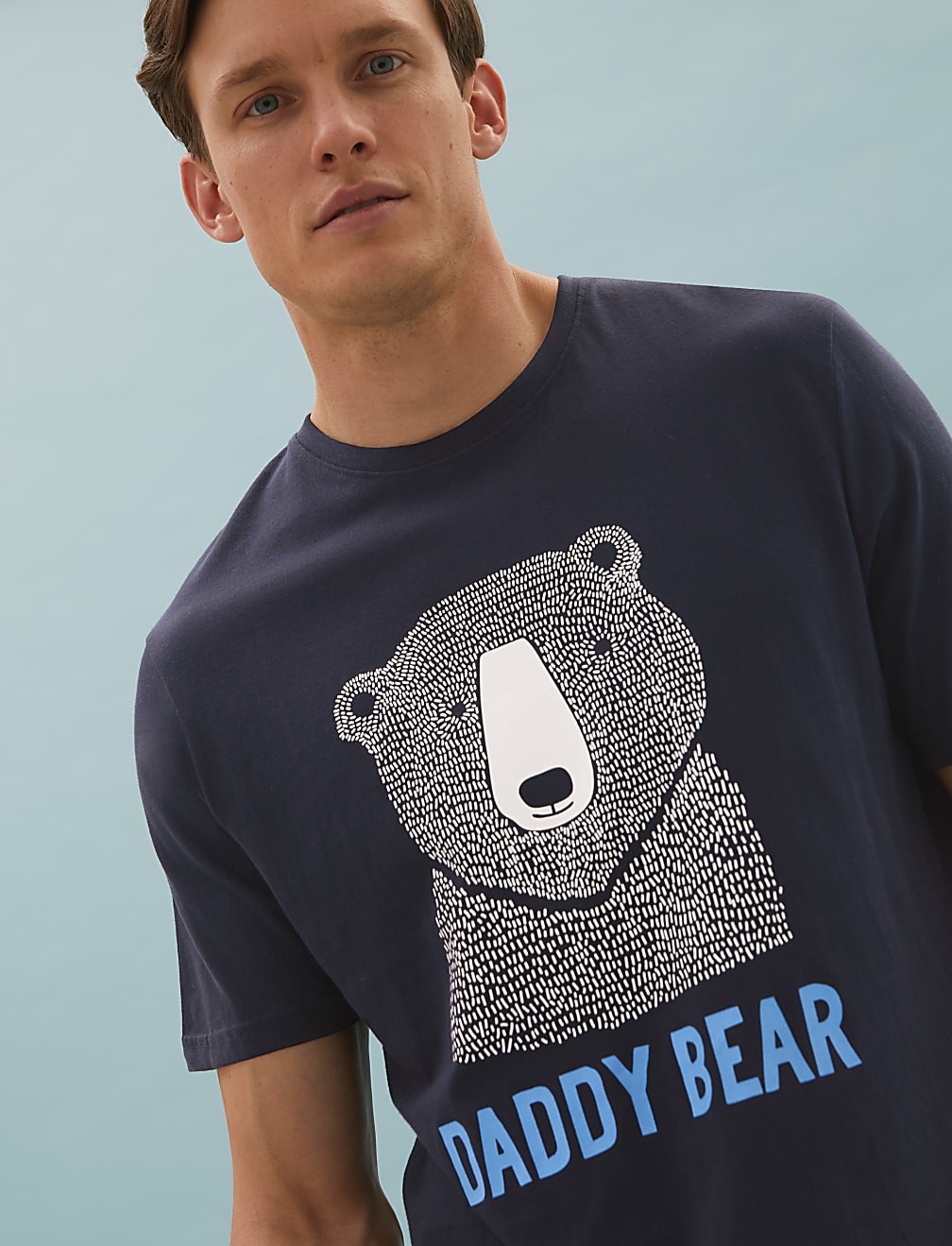 Pure Cotton Daddy Bear Print Pyjama Set