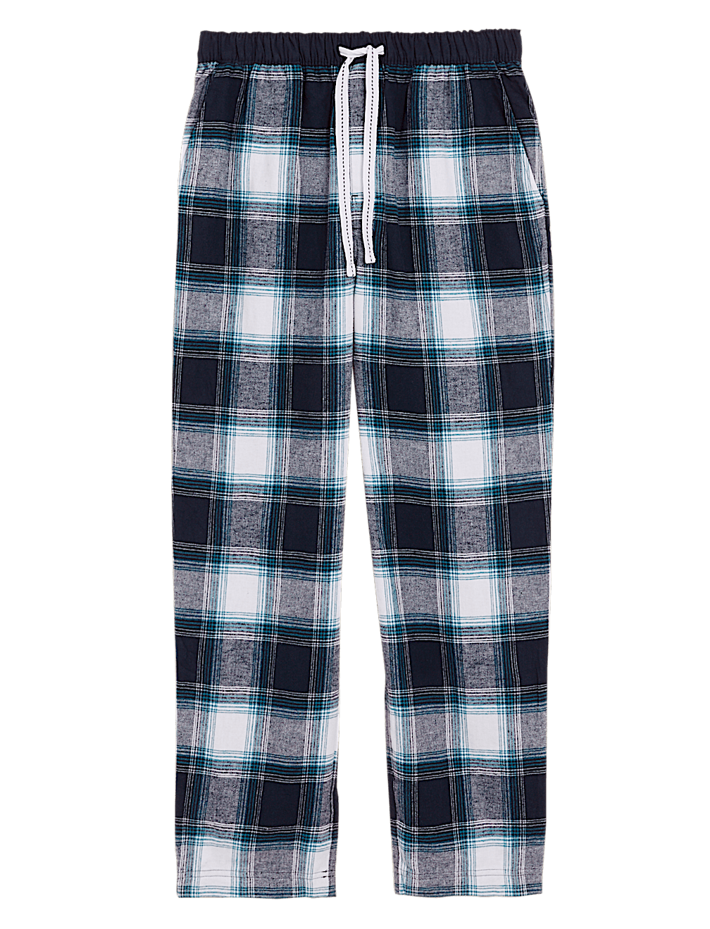 Brushed Cotton Checked Loungewear Bottoms