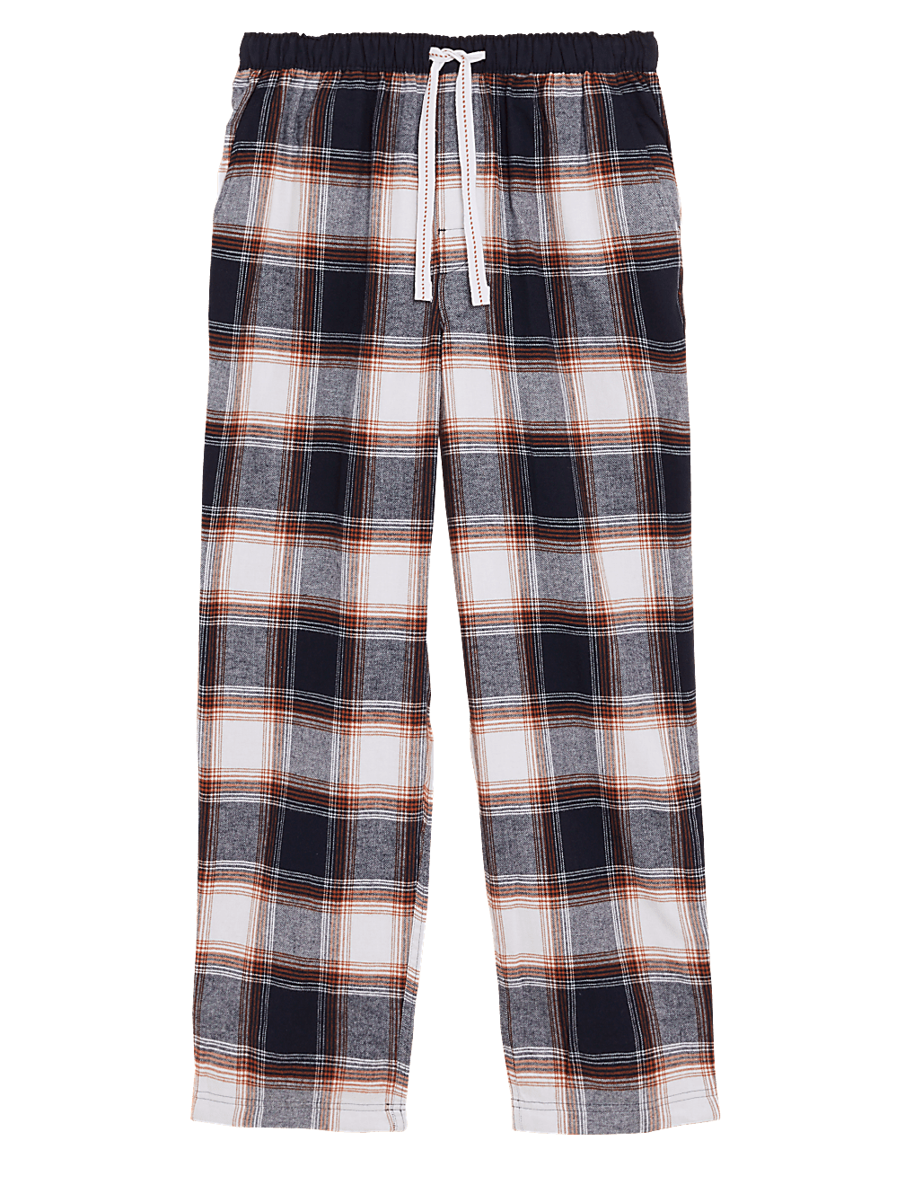 Brushed Cotton Checked Loungewear Bottoms