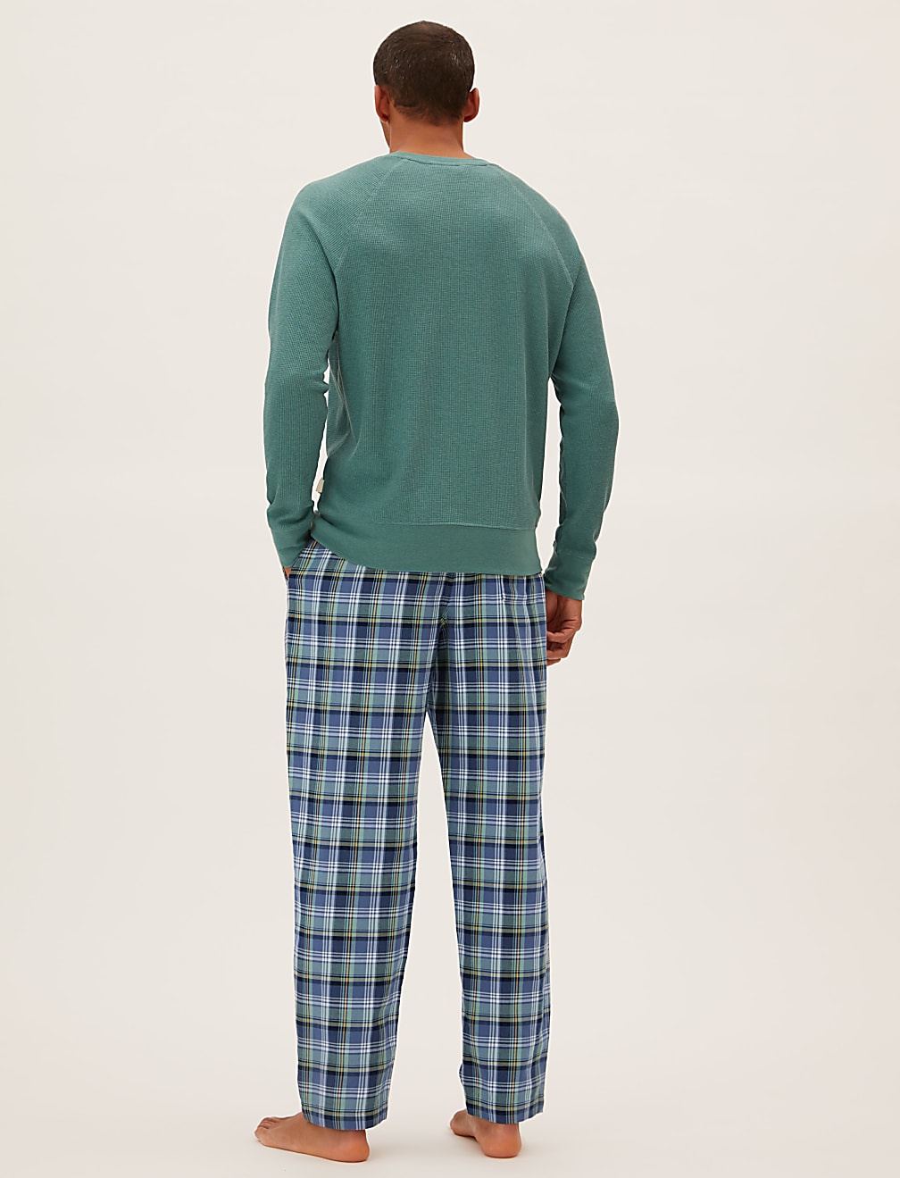 Pure Cotton Checked Loungewear Bottoms