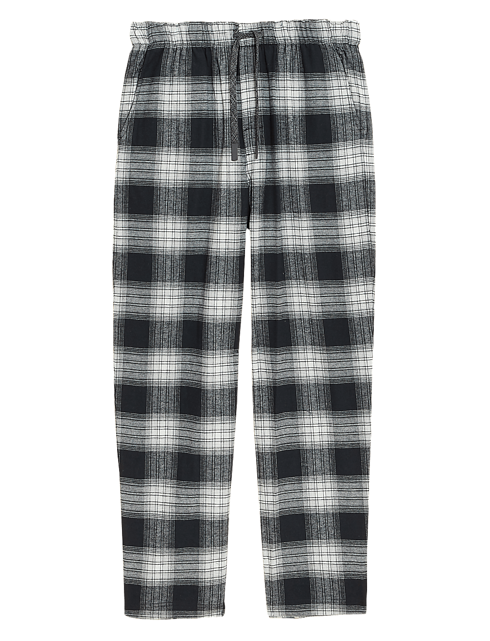 Brushed Cotton Checked Loungewear Bottoms