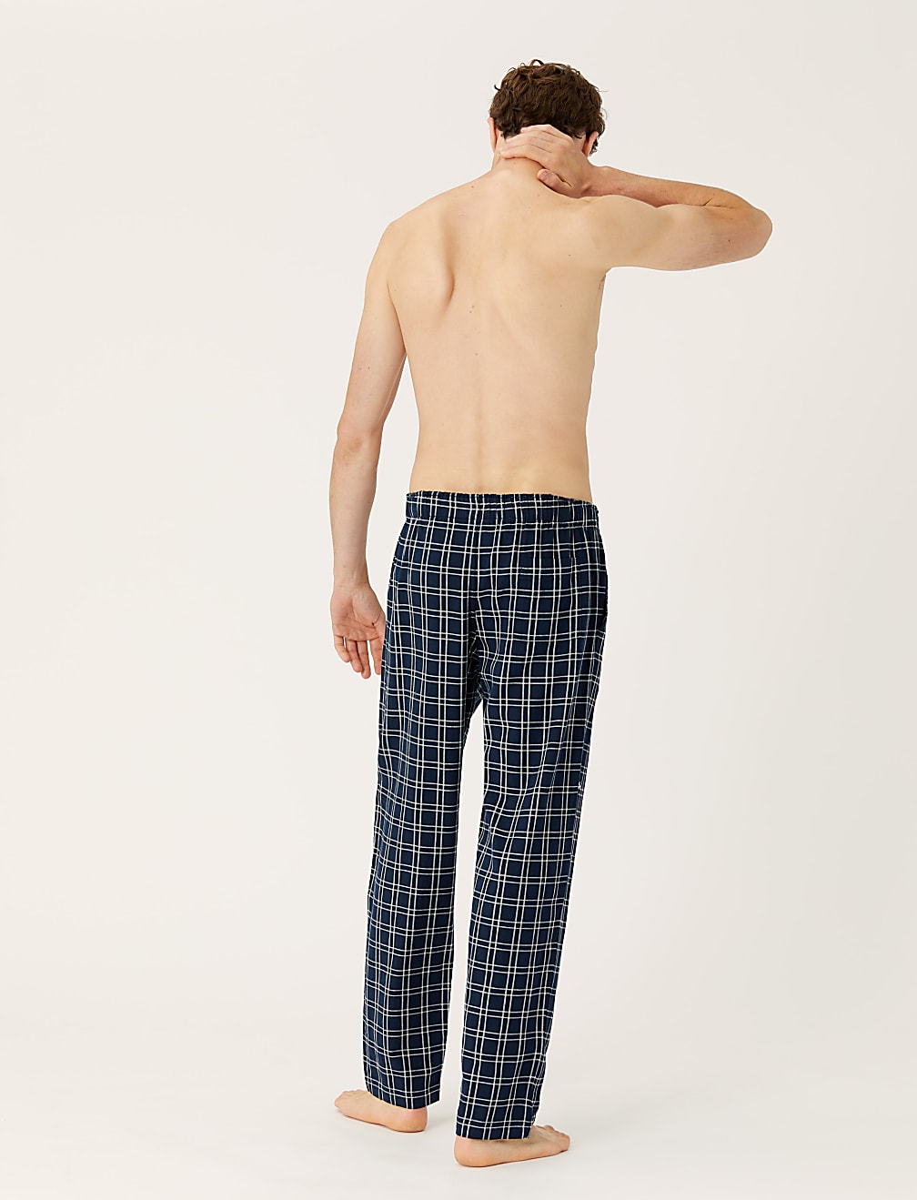 Pure Cotton Checked Loungewear Bottoms