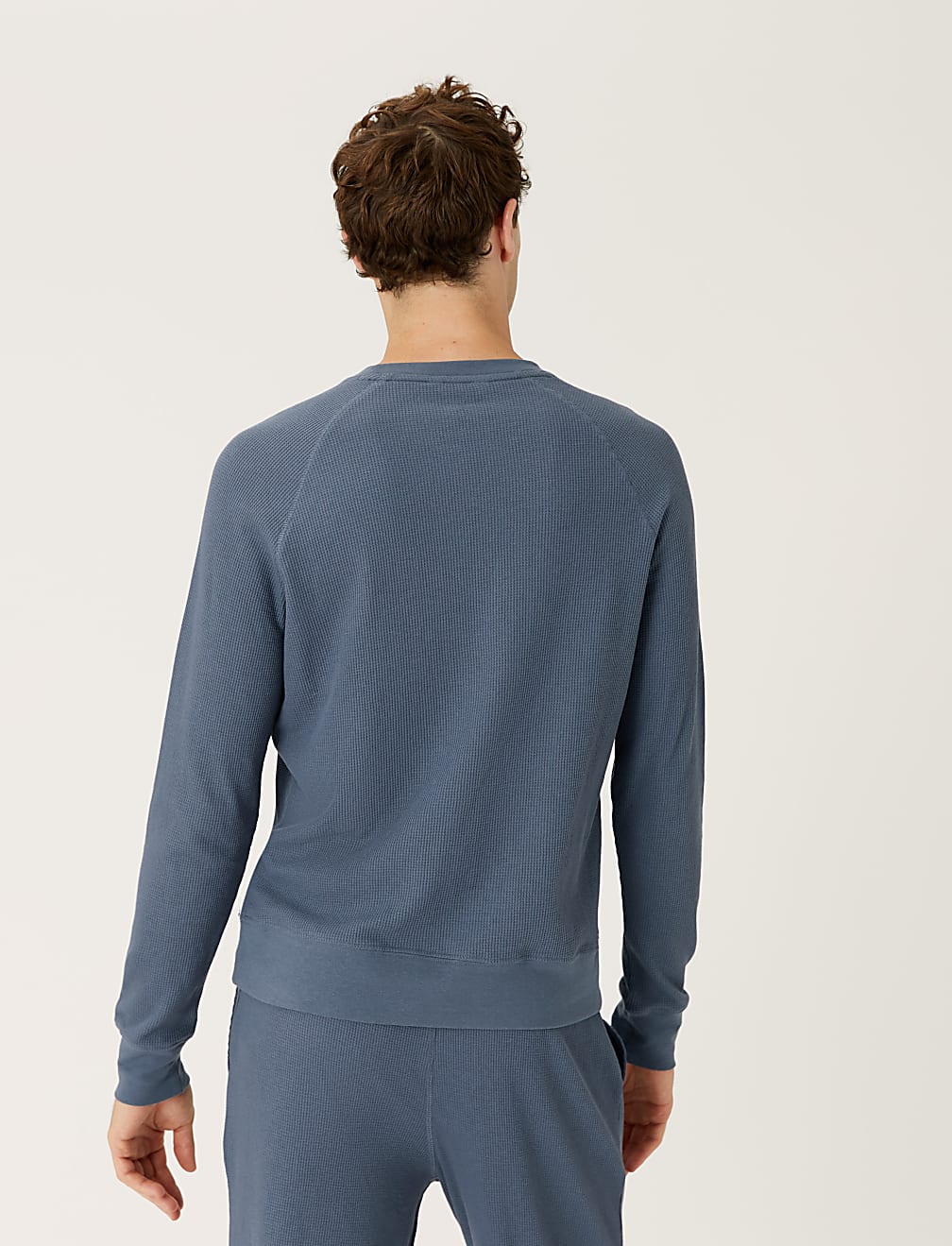Cotton Blend Waffle Loungewear Top