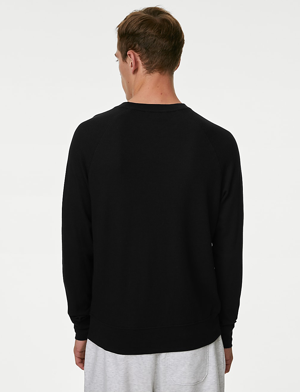 Cotton Blend Waffle Loungewear Top
