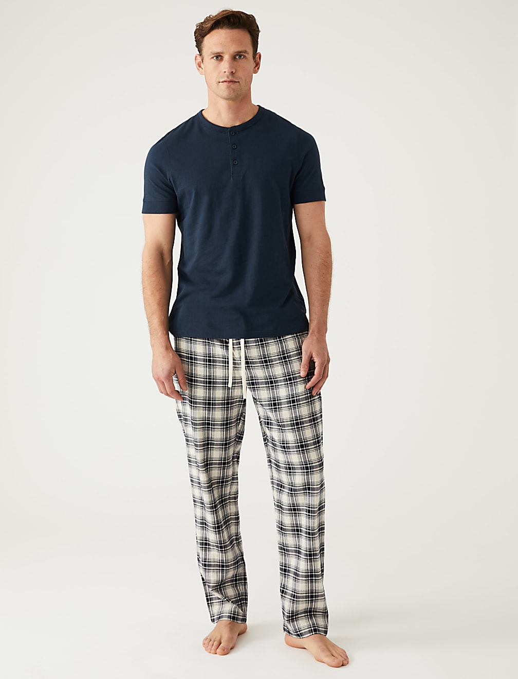 Pure Cotton Checked Pyjama Bottoms