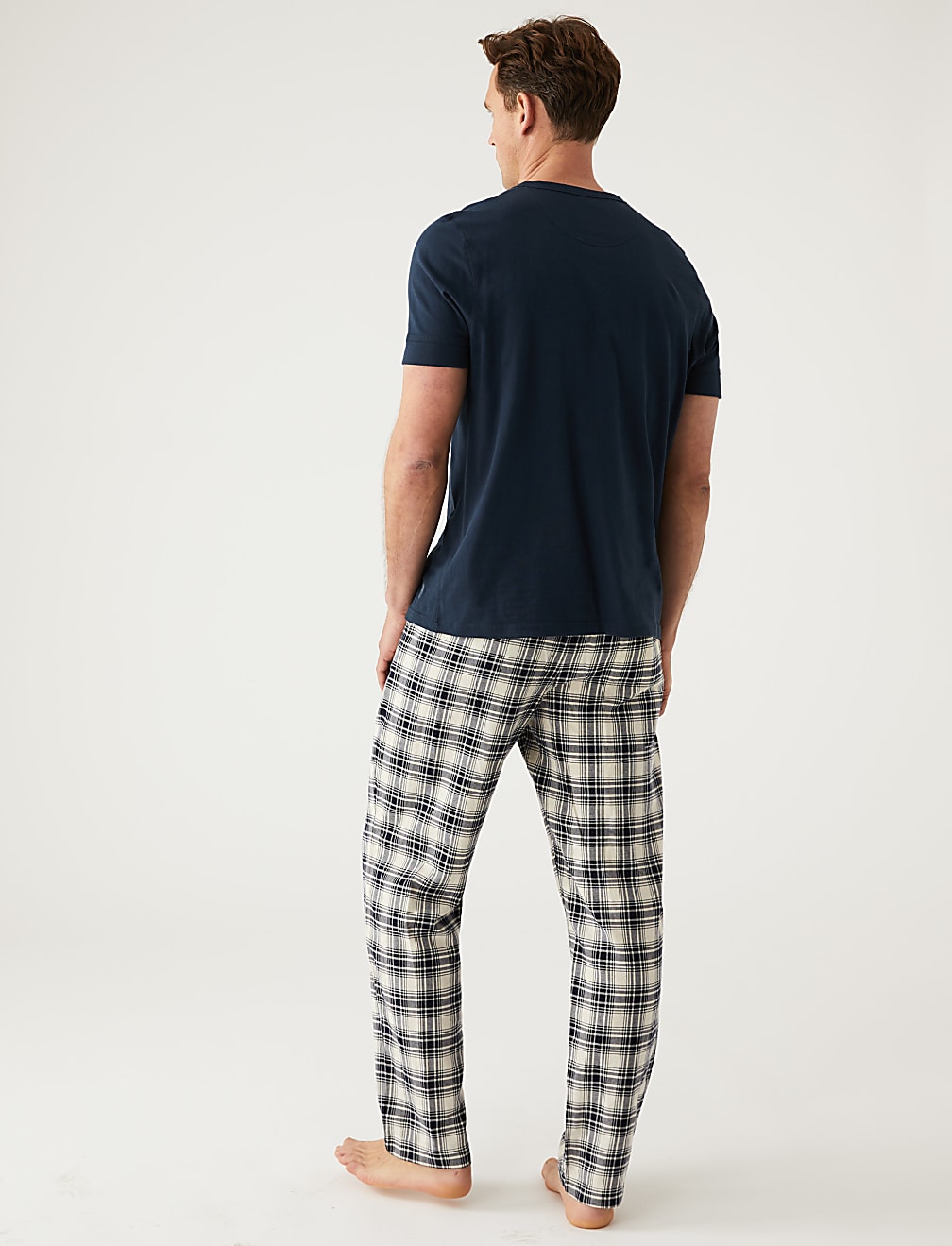 Pure Cotton Checked Pyjama Bottoms