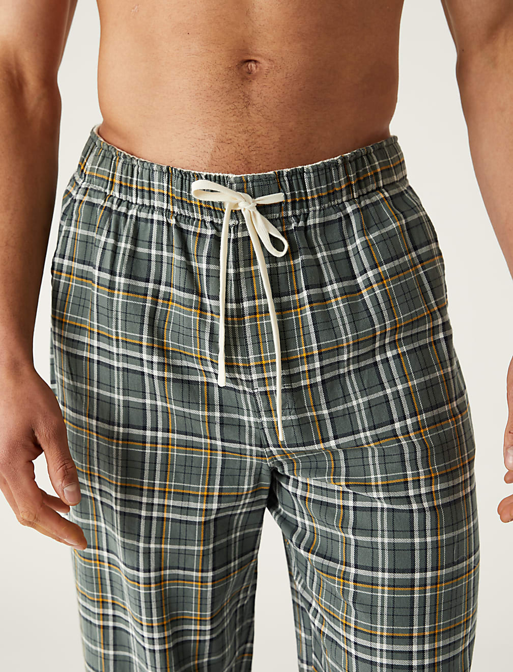 Pure Cotton Checked Loungewear Bottoms