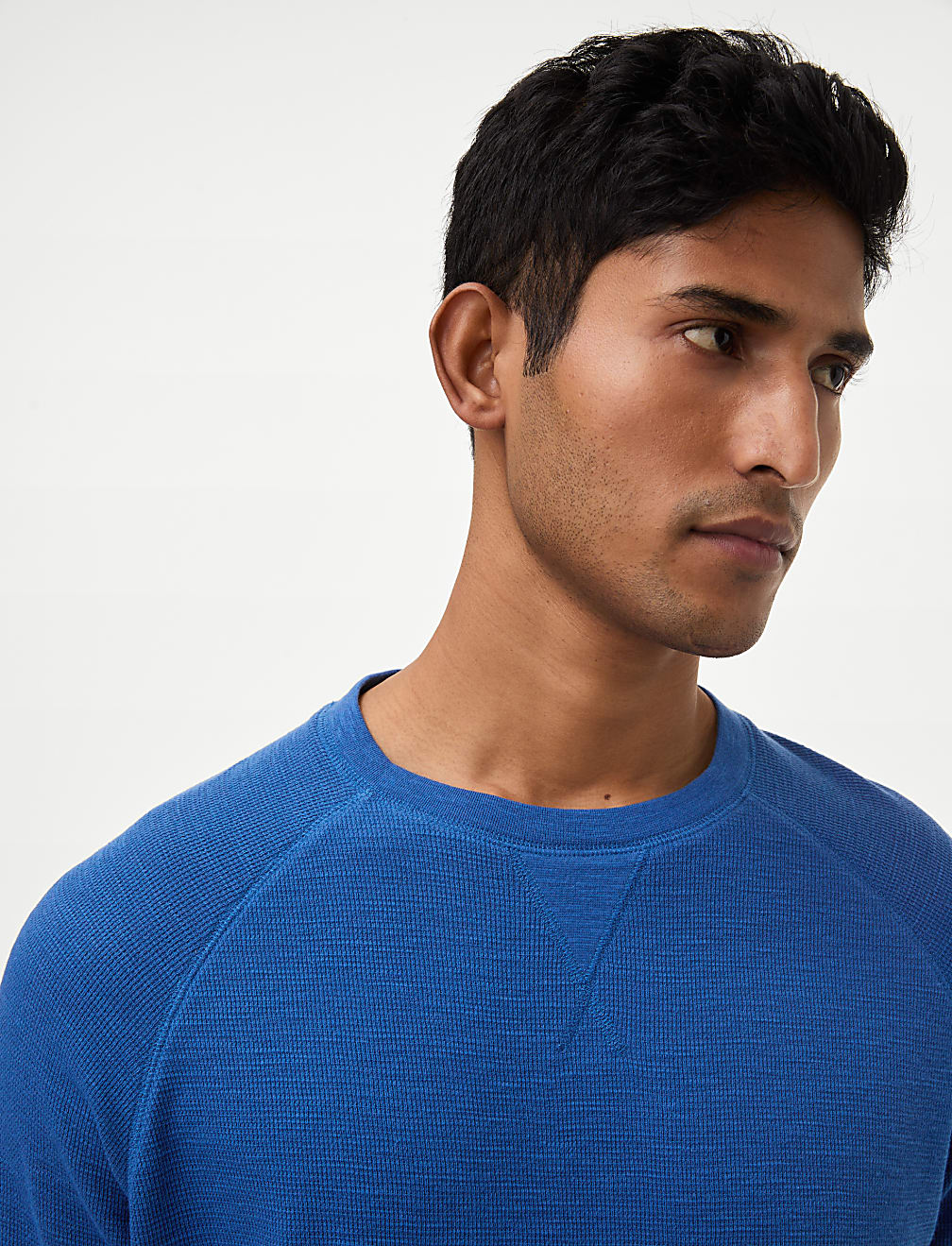 Pure Cotton Waffle Loungewear Sweatshirt