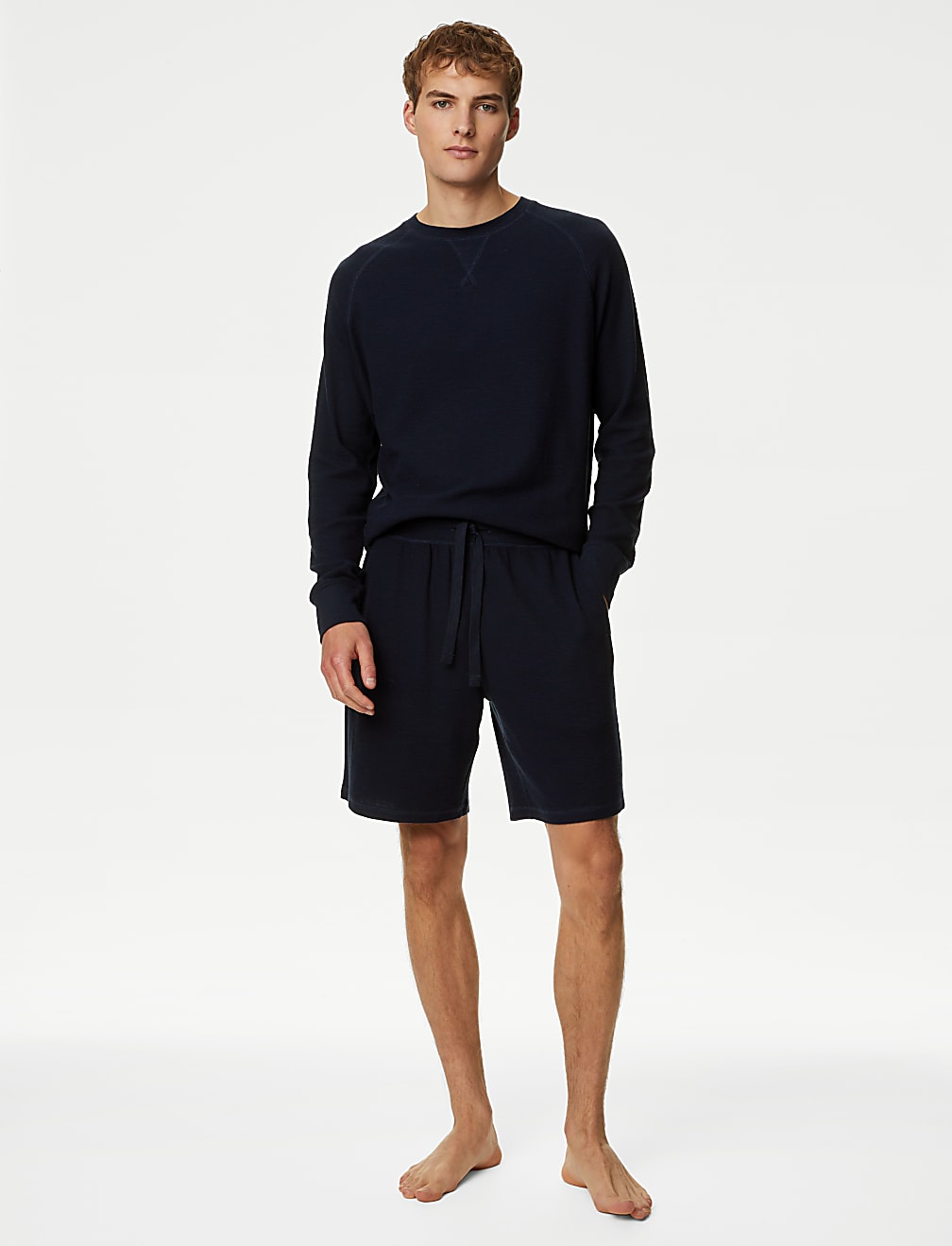 Pure Cotton Waffle Loungewear Sweatshirt